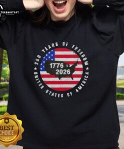 Premium American Freedom 250th Anniversary sweatshirt featuring a US map design, celebrating 1776-2026.