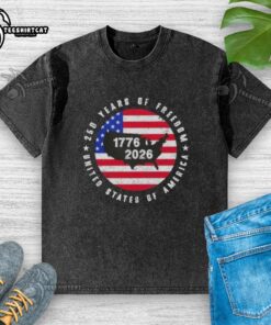 Premium American Freedom 250th Anniversary T-Shirt featuring a US map design, celebrating 1776-2026 in style.