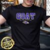 Premium Baltimore Ravens John Harbaugh Goat T-Shirt featuring bold graphics and comfortable fabric for fans.