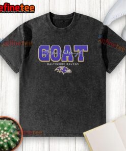 Premium Baltimore Ravens John Harbaugh GOAT Washed T-Shirt showcasing team pride and stylish comfort for fans.
