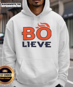 Premium Bo Lieve Denver Broncos Hoodie in navy blue, featuring team logo and cozy design for ultimate fan comfort.