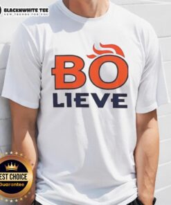 Premium Bo-Lieve Denver Broncos T-Shirt featuring vibrant team colors and logo, perfect for fans and game days.