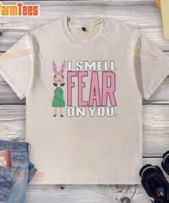 Premium Bobs Burgers Louise I Smell Fear On You washed t-shirt featuring vibrant graphic design and comfortable fit.