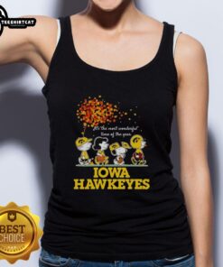 Premium Charlie Brown Sally Brown Snoopy Woodstock Iowa Hawkeyes tank top for the most wonderful time of the year.
