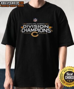 Premium Chicago Bears NFC East Division Champions 2025 logo T-shirt featuring team colors and bold graphics.