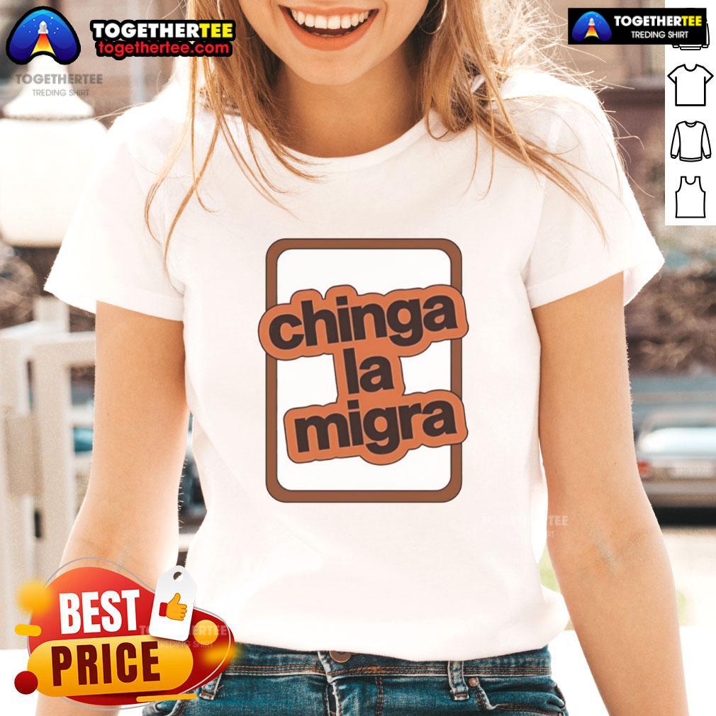 Premium Chinga La Migra Logo Ladies Tee Premium Chinga La Migra logo on a stylish ladies tee, perfect for expressing solidarity and support.