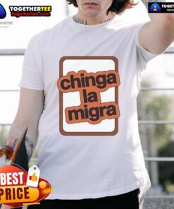 Premium Chinga La Migra Logo T-Shirt featuring bold graphics and a stylish design in a comfortable fit.
