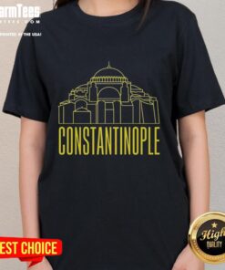 Alt Text: Premium Constantinople Hagia Sofia line art on a ladies tee, showcasing ancient architecture and artistic design.