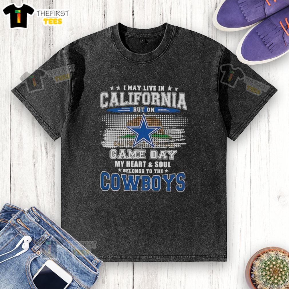 premium-dallas-cowboys-i-may-live-in-california-but-on-game-day-my-heart-and-soul-belongs-to-vintage-washed-t-shirt Premium Dallas Cowboys vintage washed t-shirt, perfect for fans in California on game day, showcasing team spirit.