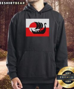 Premium Denmark Greenland flag hoodie featuring a Viking warship design, not for sale, perfect for Danish pride.