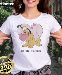 Premium Disney Mickey and Friends Pluto Sweetheart Valentine's Ladies Tee featuring a cute design for Disney fans.