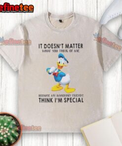 Premium Donald Duck t-shirt featuring the quote about imaginary friends, perfect for Disney fans and casual wear.