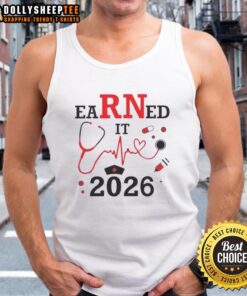 Premium Earned It RN Registered Nurse 2026 tank top featuring a stylish design, perfect for proud nurses.