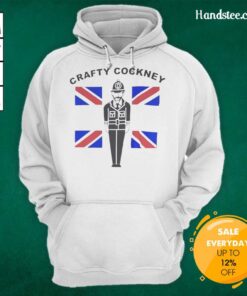 Premium Eric Bristow Crafty Cockney British Flag Hoodie featuring a stylish design and vibrant colors celebrating British culture.