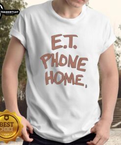 Premium ET Phone Home T-Shirt featuring iconic movie design in vibrant colors, perfect for fans of classic sci-fi films.