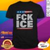 Premium Fck Ice Anti Ice Distressed American Flag T-Shirt featuring a unique graphic design and vintage style.