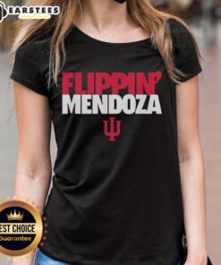 Alt Text: Premium Fernando Flippin Mendoza Indiana Hoosiers Football ladies tee featuring team colors and logo design.