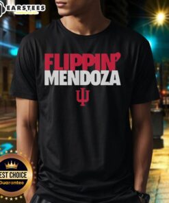 Premium Fernando Flippin' Mendoza Indiana Hoosiers Football T-Shirt featuring vibrant team colors and logo design.