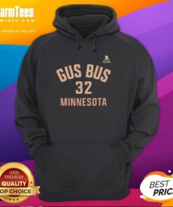 Premium Filip Gustavsson 32 Minnesota Wild hoodie featuring Gus Bus name and number, perfect for hockey fans.