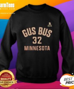 Premium Filip Gustavsson 32 Minnesota Wild sweatshirt featuring Gus Bus name and number for fans and collectors.