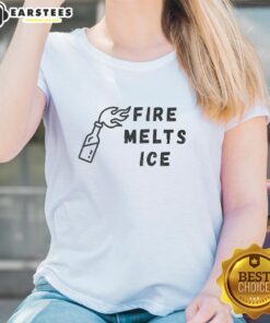 Premium Fire Melts Ice Ladies Tee featuring a stylish graphic design for women who love trendy summer fashion.