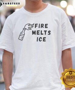 Premium Fire Melts Ice T-Shirt featuring a bold graphic design that showcases warmth and coolness in a stylish way.
