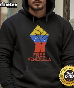 Premium Free For Venezuela Hand Fist Hoodie showcasing a bold design, perfect for expressing solidarity and style.