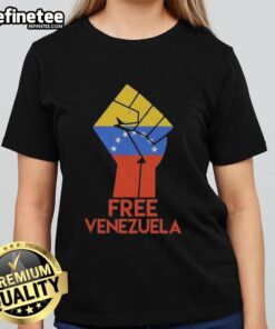 Alt Text: Premium free-for-Venezuela hand fist ladies tee featuring a stylish design and comfortable fit for everyday wear.