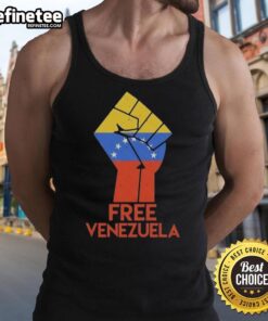Premium free-for-Venezuela hand fist tank top featuring a bold design, perfect for casual wear and expressing solidarity.