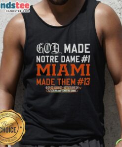 Premium God Made Notre Dame Tank Top from Miami, featuring a stylish design and comfortable fit for casual wear.