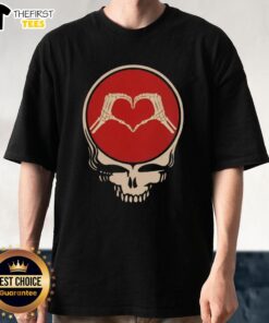 Premium Grateful Dead rock music Valentine's Day T-shirt featuring iconic artwork and vibrant colors for fans.