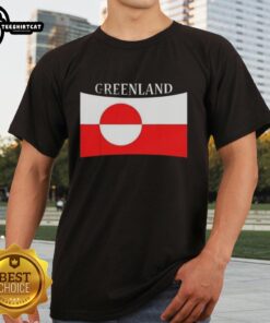 Alt Text: Premium Greenland Independence Message Flag T-Shirt showcasing pride in Greenland's culture and heritage.