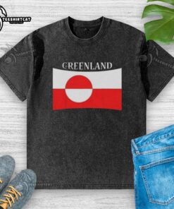 Premium Greenland Independence Message Flag T-Shirt showcasing vibrant design representing its people's pride.