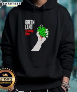 Premium Greenland Green Day parody hoodie featuring a humorous Trump design, perfect for fans of satire and music.