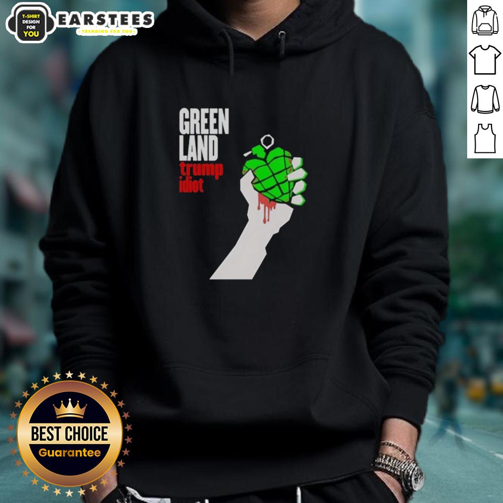 premium-greenland-green-day-parody-trump-idiot-hoodie Premium Greenland Green Day parody hoodie featuring a humorous Trump design, perfect for fans of satire and music.