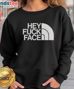 Premium Hey Fck Face Sweatshirt in black featuring bold graphic design, perfect for streetwear enthusiasts.