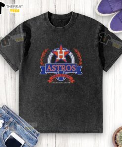 Premium Houston Astros American League Cooperstown Crest Washed T-Shirt featuring a stylish vintage design.