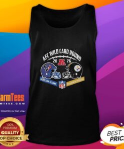 Premium Houston Texans vs Pittsburgh Steelers 2026 AFC Wild Card Round tank top featuring team logos and vibrant colors.