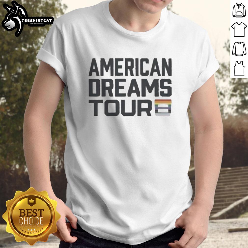 premium-i-am-the-american-dreams-tour-pride-t-shirt Premium I Am The American Dreams Tour Pride T-Shirt featuring vibrant colors and a bold design for LGBTQ+ pride events.