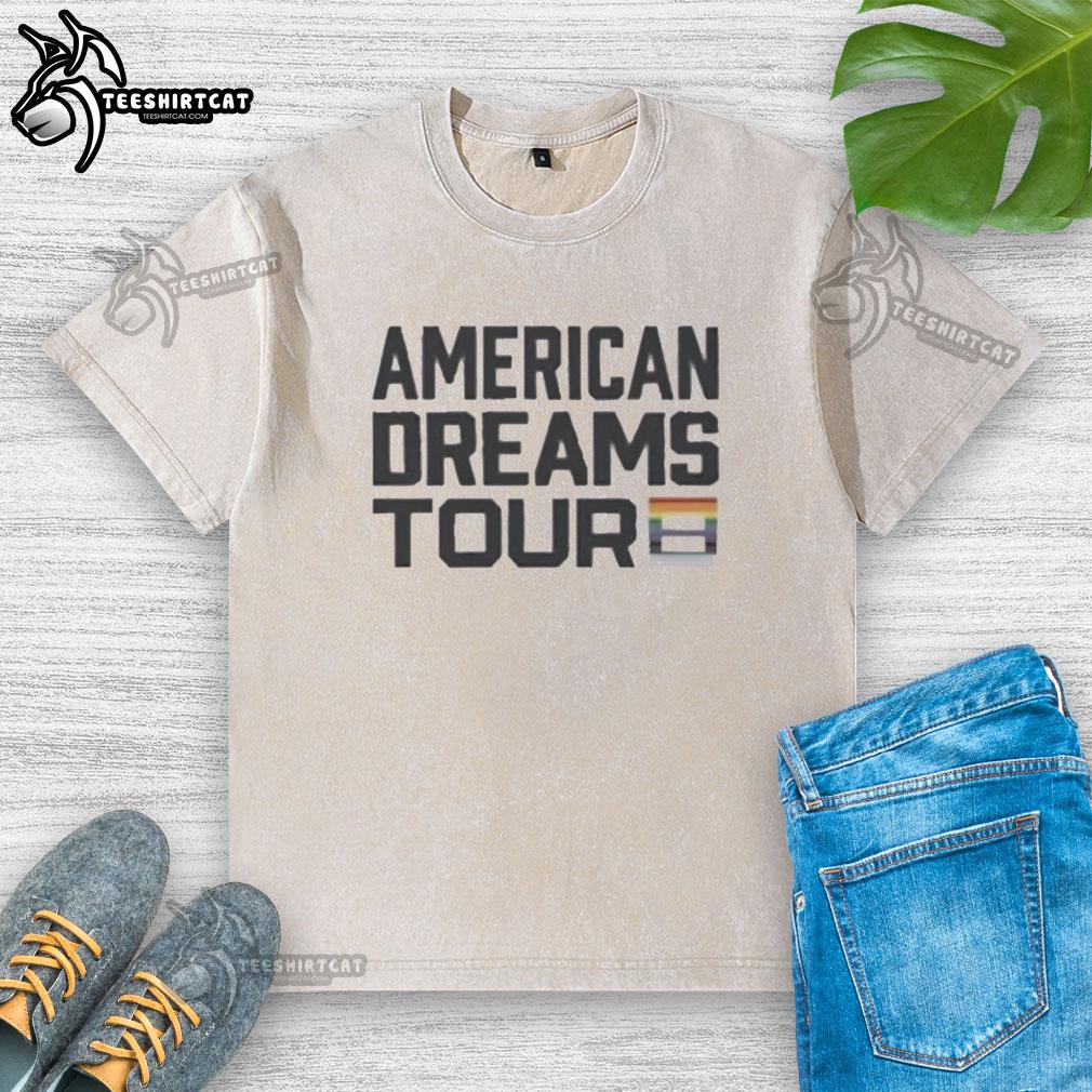 premium-i-am-the-american-dreams-tour-pride-washed-t-shirt Premium I Am The American Dreams Tour Pride Washed T-Shirt in vibrant colors, perfect for celebrating pride and individuality.