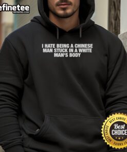Premium 'I Hate Being A Chinese Man Stuck In A White Man's Body' Letter Hoodie in vibrant colors, perfect for casual wear.