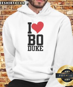 Premium I Love Bo Duke Hoodie featuring a stylish design and comfortable fit, perfect for fans of the iconic character.