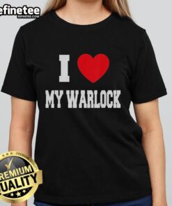 Alt Text: Premium I Love My Warlock Ladies Tee featuring a stylish design for fantasy lovers and warlock enthusiasts.