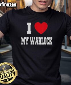 Premium I Love My Warlock T-Shirt showcasing a stylish design for warlock enthusiasts, perfect for casual wear.