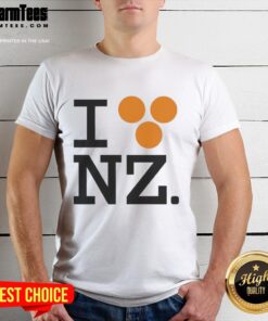 Alt Text: Premium I Love NZ Orlando Bloom T-Shirt featuring a stylish design celebrating New Zealand and the actor.