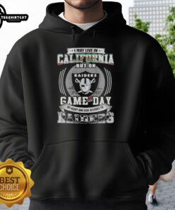 Alt Text: Premium hoodie for fans who live in California but support Las Vegas Raiders on game day, showcasing team spirit.