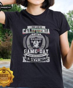 Premium ladies tee featuring 'My Heart and Soul Belongs to Las Vegas Raiders' for devoted fans living in California.