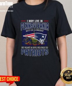 Premium ladies tee featuring 'On Gameday, My Heart and Soul Belongs to New England Patriots' for passionate fans in Pennsylvania.