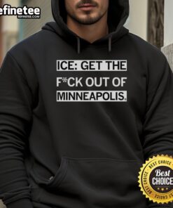 Premium Ice 'Get The Fck Out Of Minneapolis' Resists Hoodie featuring bold graphic design for streetwear enthusiasts.