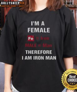 Premium Iron Man ladies tee with 'I am Iron Man' design, perfect for female fans of Marvel superhero apparel.